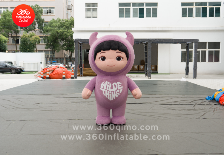 充气行走卡通可爱紫色小怪兽