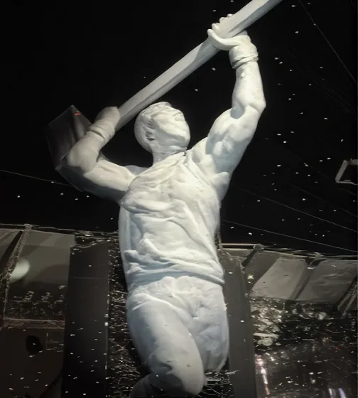 Giant sculpture on concert stage