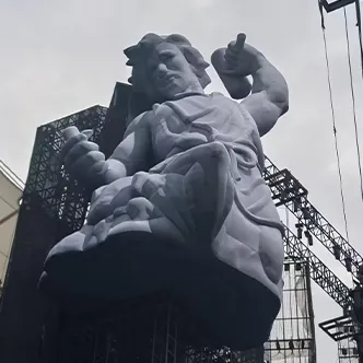 Giant character sculpture inflatable on outdoor concert stage