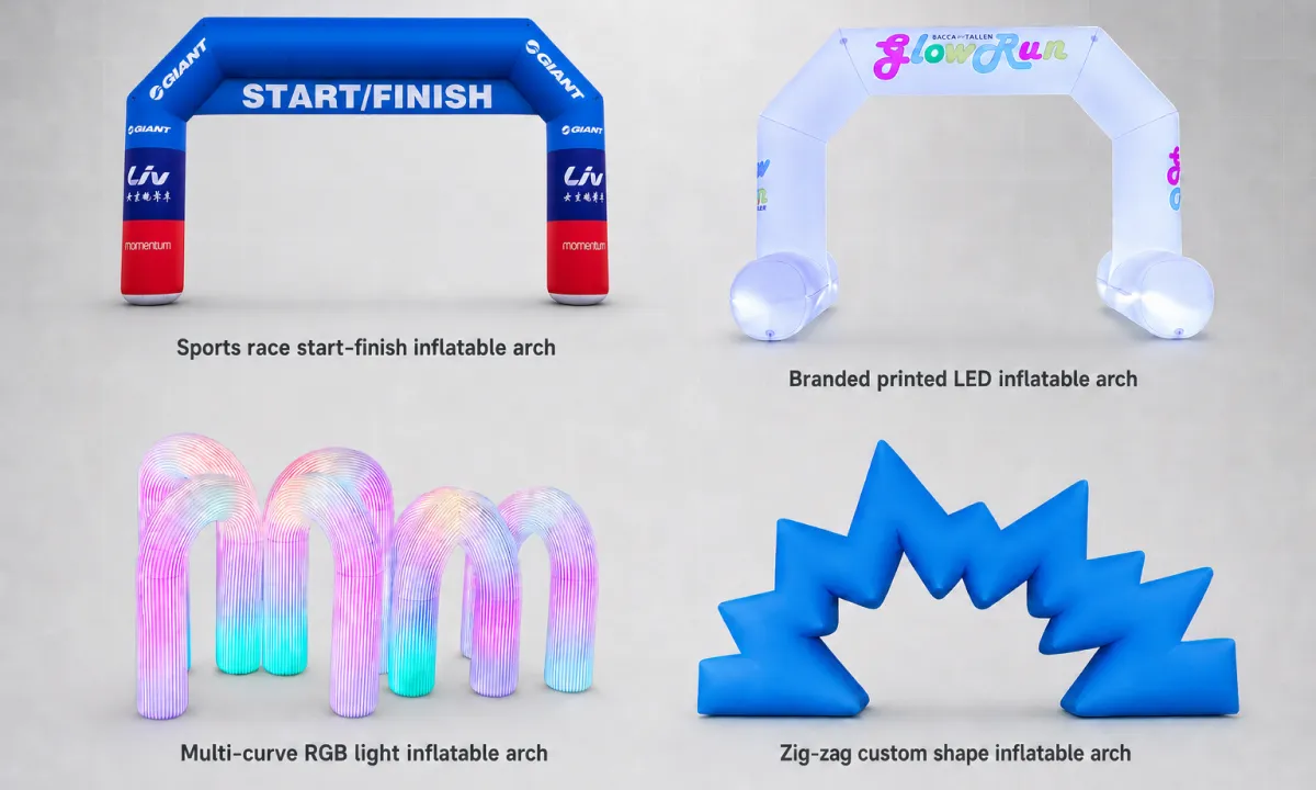 Comparison of inflatable arch styles for races, entrances, festivals, and brand events